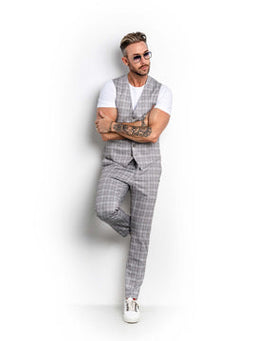 PANTS.LY-K601135-73/12.LgreyBeigeChk.FLX
