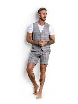 VEST.LY-K601135-73/12.LgreyBeigeChk.FLX