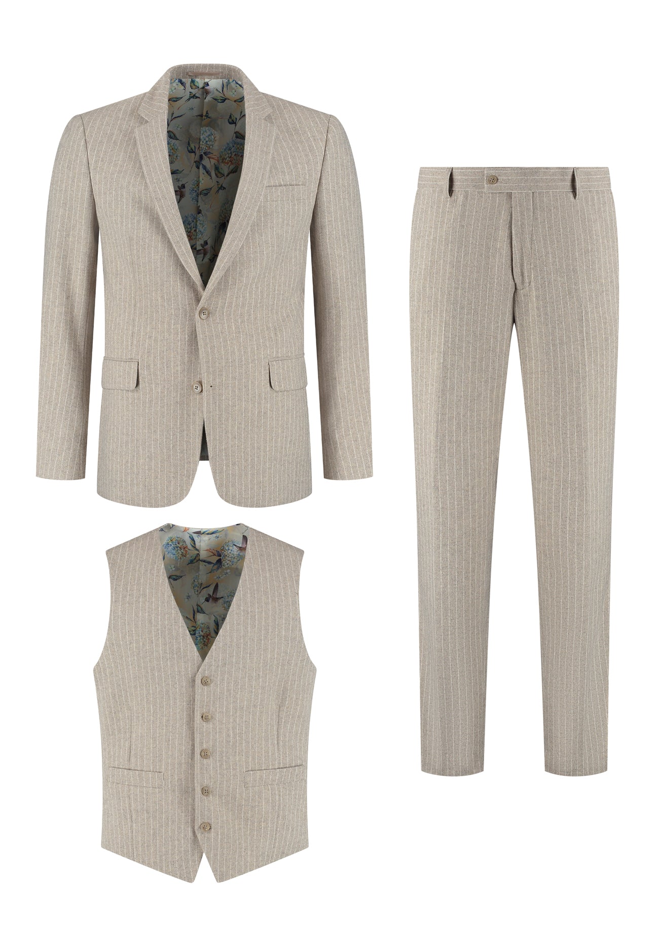 LON/NICE.3PS.LYN750034/15.Beige10mmPinstr.MRS